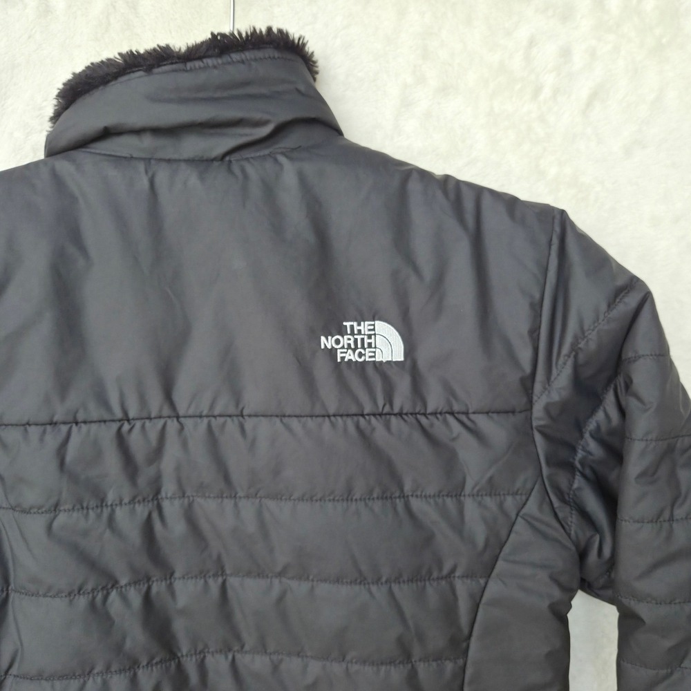 The North Face Reversible Jacket Girls L 14/16 Black Excellent Mossbud Swirl - Picture 7 of 11